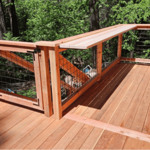 new wodo deck with gate and drink ledge